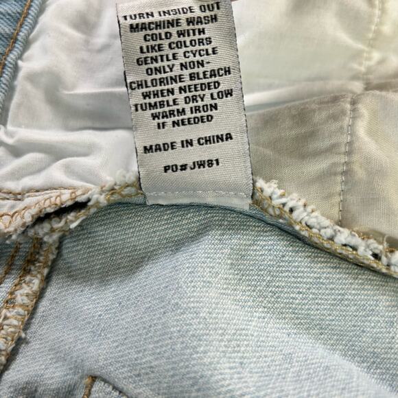 Copper Key Jean Shorts Size 5 Juniors Bleach Wash Raw Hem Slits Distressed Denim - Picture 8 of 11
